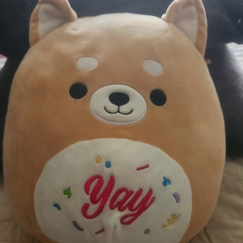 Squishmallows Angie The Shiba Inu "YAY" Celebration 12 Inch